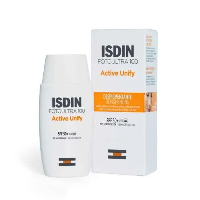ضد آفتاب ضد لک فلوئید اکتیو یونیفای بی رنگ ایزدین +SPF50 (ISDIN FotoUltra 100 Active Unify Depigmentant SPF50+)
